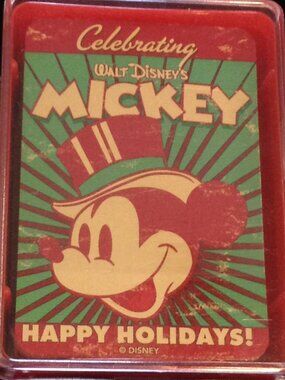 VTG 2000 Mickey Mouse Playing Cards Happy Holidays Stocking Stuffer NOS MiniSize